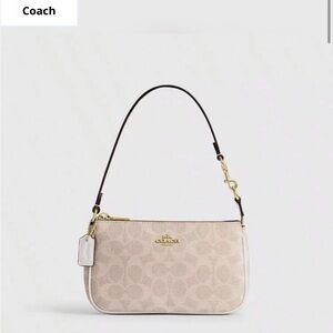 Coach Beige Monogram Shoulder Bag